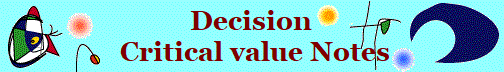 Decision
 Critical value Notes